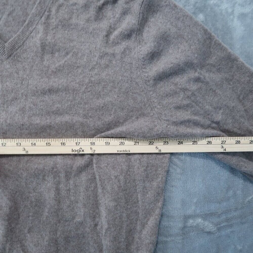 Jos A Bank Sweater Mens L Brown Cashmere V Neck Knit Long Sleeve Pullover Soft - Picture 11 of 13